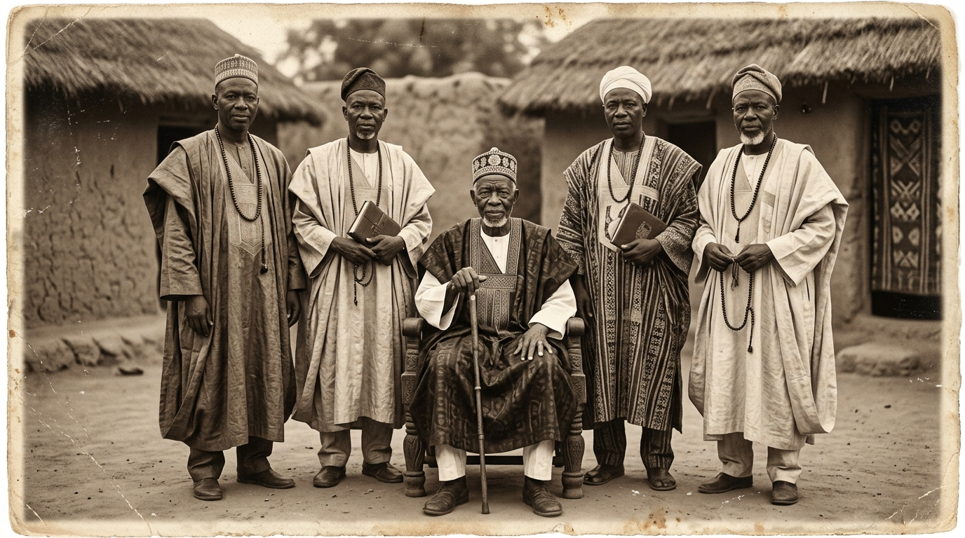 Baba Ali with elders — generational healing tradition