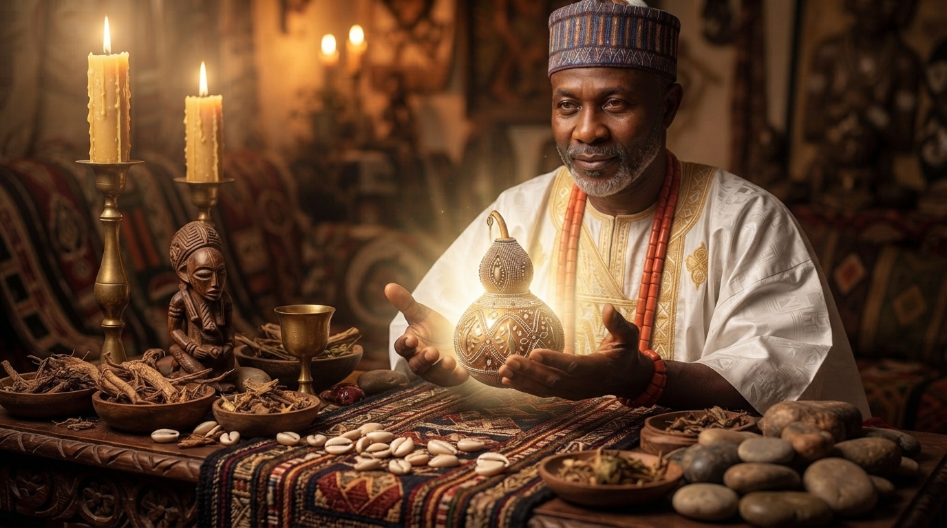 African ancestral ceremonial ritual altar