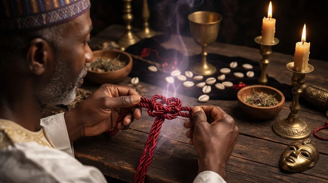 Love binding spell red cord ritual by Baba Ali