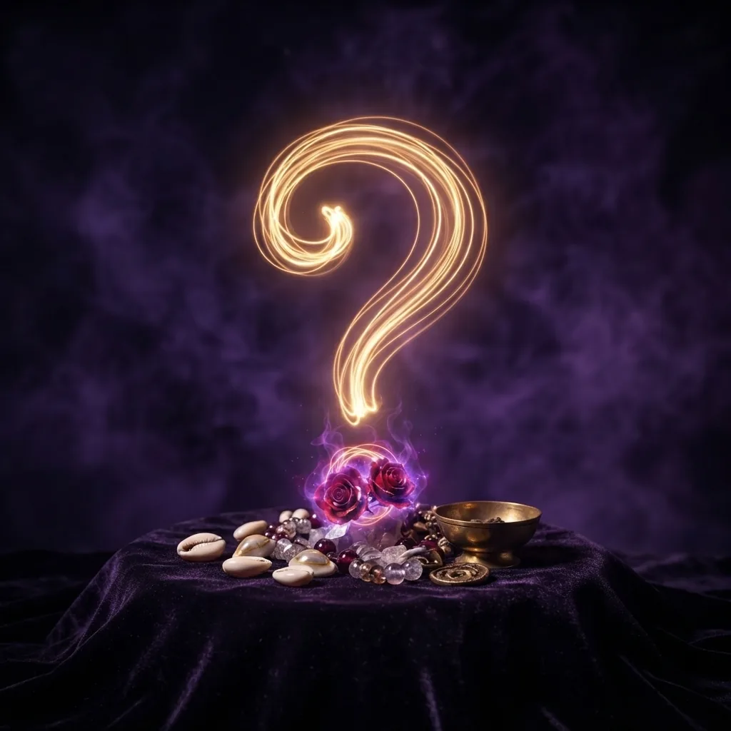 Love spell FAQ question mark icon